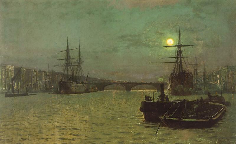 Atkinson Grimshaw London Bridge, Half Tide oil painting image